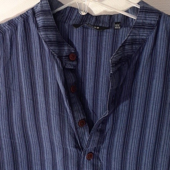 Melange tunic top button down cotton medium m side pockets Indian kurta dress - Picture 2 of 4